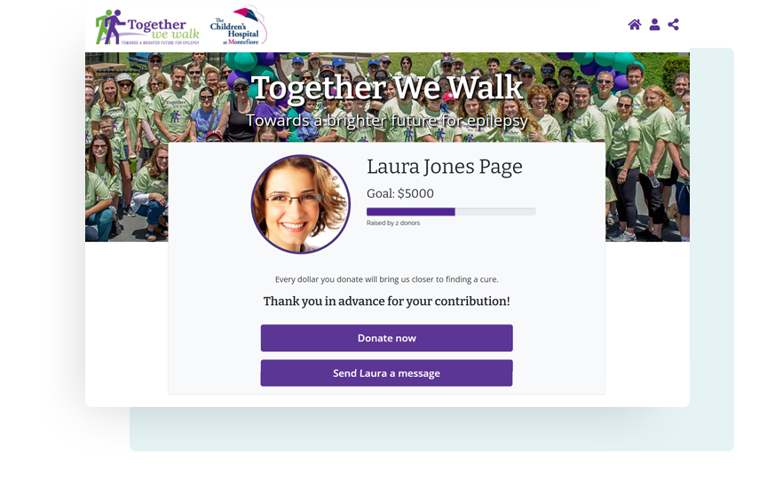 Participant fundraising pages